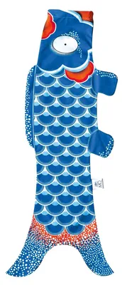 Produktbild von Madame MO Koinobori Koinobori aus Baumwolle, klein, Ozeanblau, 70 cm
