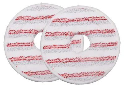 2 Ersatz-Wischpads für Spin & Clean-Kopf, Mikrofaser, rot gestreift