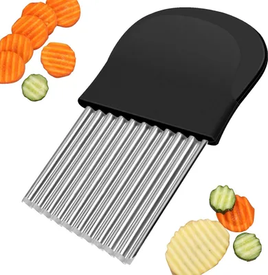 Produktbild von Wellenschneider,14x9,5 cm Riffelmesser Wellenmesser Kinder Wellenschnittmesser Gurkenschneider Pommesschneider Kartoffelschneider Edelstahl fš¹r Pommes Kartoffeln Gemš¹se Obst Gurken