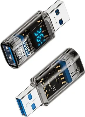 Produktbild von INF USB 3.2 Gen 1 Adapter Stecker auf Buchse mit Display, 2er Pack