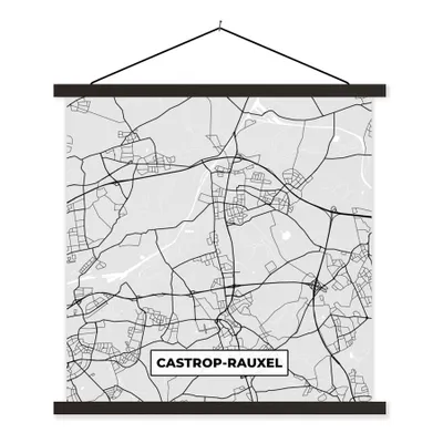 Produktbild von MuchoWow® Textilposter Karte - Stadtplan - Deutschland - Castrop-Rauxel - Karte 60x60 cm mit schwarzem Rahmen - Posteraufhänger