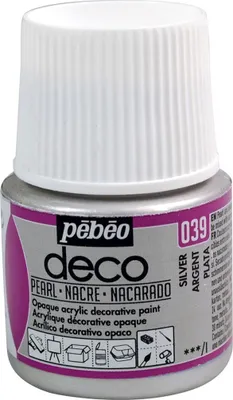 Obrázok produktu pre Perleťová krycia akrylová farba - Strieborná - 45 ml