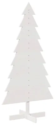Image de vidaXL Sapin de Noël à décorer Blanc 150 cm Pin massif