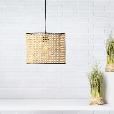 Produktbild von BRILLIANT Lampe Wiley Pendelleuchte 30cm | 1x A60, E27, 60W, geeignet für Normallampen (nicht enthalten) | Kabel kürzbar | Metall/Rattan