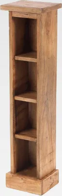 Produktbild von Holz CD Regal CD Tower | Mahagoni Massivholz, 76x15,5x16cm (HxBxT) | Holzregal mit 4 Fächern, CD Aufbewahrung | Farbe: 08 honigfarben gewachst