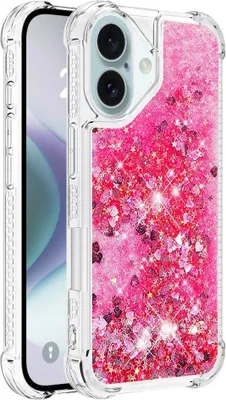 Produktbild von iPhone 16 Hülle - Coverup Liquid Glitzer Back Cover - Rosa