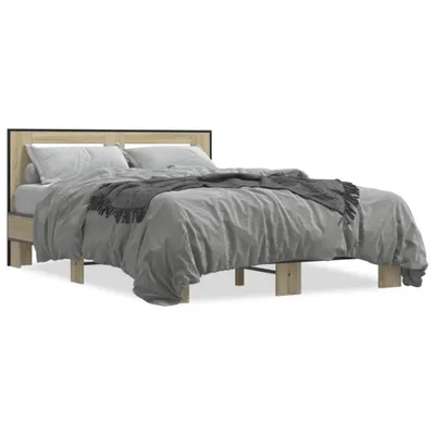 Obrázek produktu pro vidaXL Rám postele Sonoma dub 120x200 cm materiál na bázi dřeva a kovu
