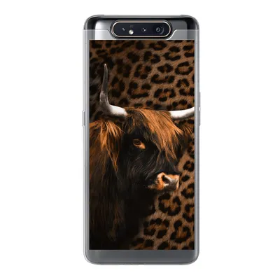 Produktbild von MuchoWow® Handyhülle Schutzhülle Hülle für Samsung Galaxy A80 Schottischer Highlander - Pelz - Pantherdruck Silikon Softcase Handy Hülle - Schutzdeckel