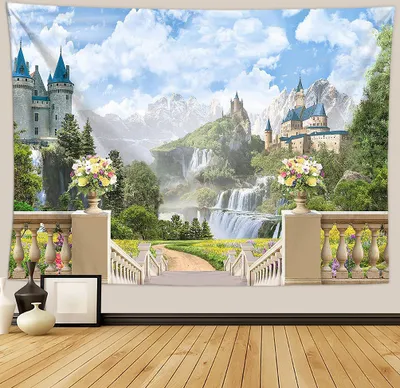 Produktbild von Urlaub Wandteppich Wohnkultur Landschaft Wandteppich Wohnzimmer Schlafzimmer Dekoration Wandteppich Zimmer Vorhang Strandtuch (180cm x 230cm, Farbe 15)