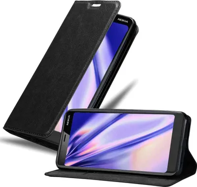 Obrázek produktu pro Cadorabo Case for Nokia 5.1 Protective Case in Black Pouzdro na mobilní telefon s magnetickým zavíráním