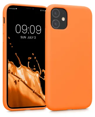 Produktbild von kwmobile Hülle kompatibel mit Apple iPhone 11 Hülle - gummierte TPU Silikon Handyhülle - Schutzhülle für kabelloses Laden - Case in Fruity Orange