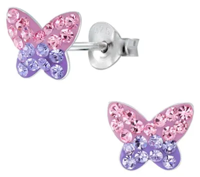 Produktbild von Kinder Ohrstecker: Mädchen Ohrringe Silber „Schmetterling“