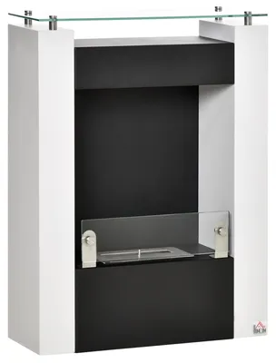 Produktbild von HOMCOM Ethanol-Kamin -Ethanol-Brenner 1,5L 3 Std. Brenndauer Weiß+Schwarz