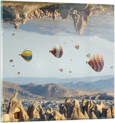 Produktbild von Bilder auf glas - Einteilig - Surrealismus Flug Luftballons - 50x50cm - Glasbilder - Wandbilder - Bilder - Wanddekoration aus Glas - Glas Bilder - Wandbild auf Glas - GAC50x50-4454