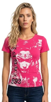 Produktbild von Yakuza Damen Mystic Curved Crew Neck T-Shirt, Claret Red, 3XL