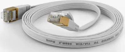 Obrázek produktu pro Plochý patch kabel WANTEC CAT6A FTP - 5 m - Cat6a - F/UTP (FTP) - RJ-45 - RJ-45 - bílý