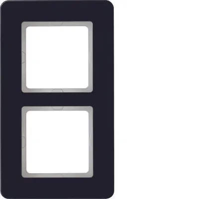 Produktbild von HAGER BERKER Q.7 Zweifachrahmen Glas schwarz 10126076