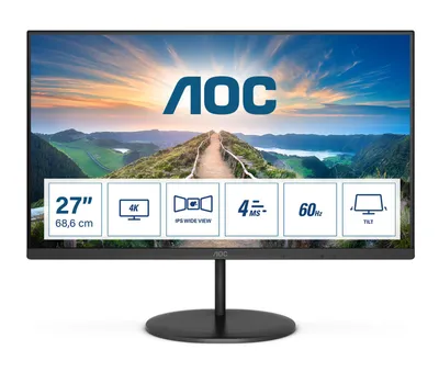 Image de AOC V4 U27V4EA - 68,6 cm (27 pouces) - 3840 x 2160 pixels - 4K Ultra HD - LED - 4 ms - Noir