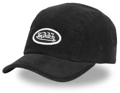 Produktbild von Von Dutch 5 Panel Cord Clip-Back Cap - LOGO PATCH schwarz
