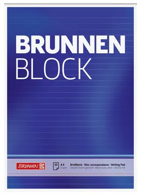 Zdjęcie produktu dla BRUNNEN Briefblock „BRUNNEN-Block“ | A4, Lineatur 21, 50 Blatt, blau 10 Stück Verkaufseinheit 662847 4003273042452