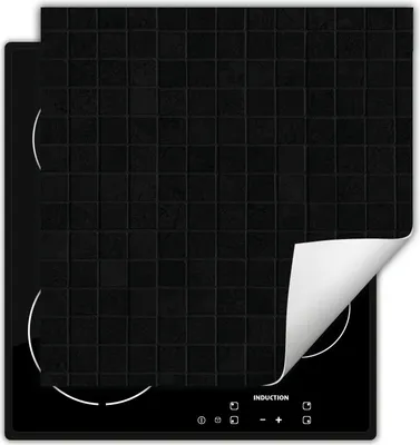 Image de DarHaus Plaque de recouvrement pour cuisinière 60x52 cm Tapis antidérapant Enroulable, noir - Plaque