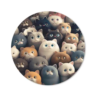 Produktbild von MuchoWow® Mauspad Mousepad Katzen - Tiere - Katze - Design - Mädchen - Jungen 40x40 cm - Mousepads - Maus Mat - Pad - Mausunterlage - Schreibtisch Accessoires