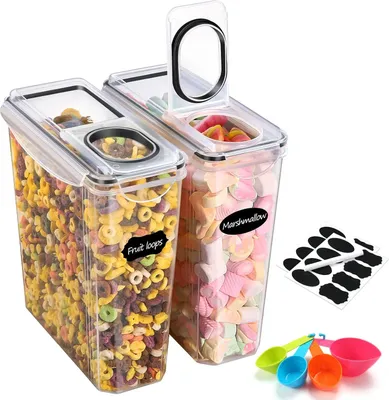 Produktbild von Luftdichte Lebensmittelbehälter - stapelbar - Set von 2 - 3,7 Liter - Kunststoff