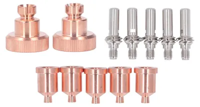Image de 12 pièces KP2845 8 1 3 buses Électrodes Kit laiton cuivre Torche de découpe plasma Consommables pour LC105 80A