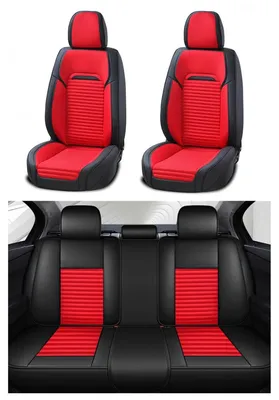 Imagen del producto de Conjunto completo de tapicería universal para automóviles, fundas para asientos: cuero ecológico de lujo y tejido de alta calidad en color  y "Че".Nota: De