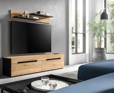Produktbild von TV-Board >Canu< in Basalt Grau / Artisan - 170x38x33cm (BxHxT)