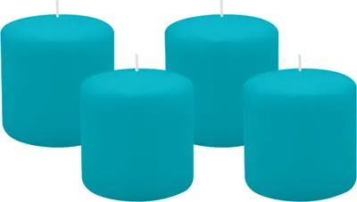 Produktbild von 4er Set Adventskranzkerzen Ocean Blau Ø 100 x 100 mm