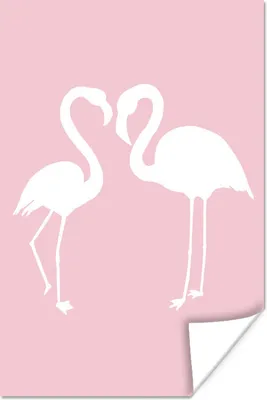 Produktbild von MuchoWow® Poster Rosa - Herz - Flamingo 20x30 cm - Papierdruck