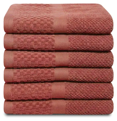 Produktbild von PHLOX Handtücher Set - Popcorn Soft Kollektion - 50x90 cm - 6 Teilig - 100% Baumwolle - 500 g/m² - Weich - Saugfähig -   Green  - Rosa