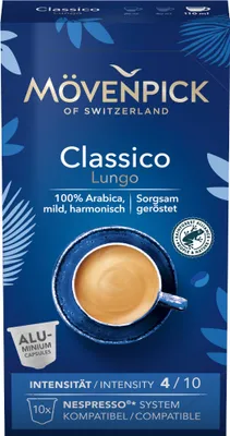 Image de Mövenpick CLASSICO LUNGO capsules de café, 10 pièces