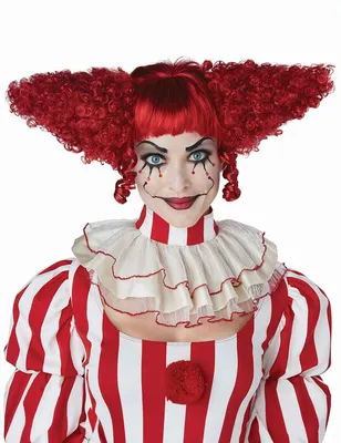 Produktbild von Killerclown-Perücke für Damen Halloween-Perücke rot - Einheitsgröße