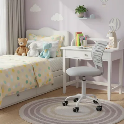 Productafbeelding van FurnitureR: Kinderbureau stoel, verstelbare draaistoel zonder armleuningen