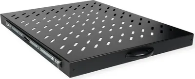 Produktbild von ROLINE 19-Zoll Fachboden 1 HE, ausziehbar 550 T 25 kg schwarz