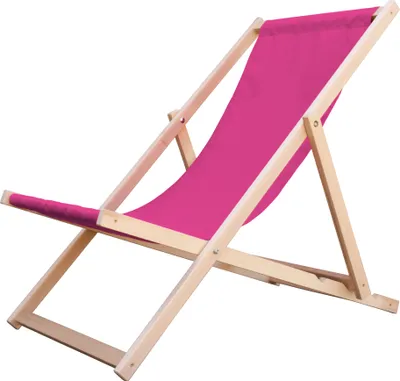 Produktbild von Liegestuhl Strandliege Sonnenliege Gartenliege Holz Liege Holzstrandliege 120kg  Rosa