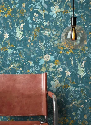 Produktbild von NEWROOM Tapete Kobia Türkis Vliestapete - Floral Dschungel Blumen Germany