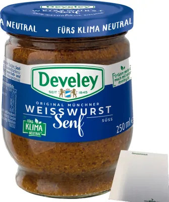 Produktbild von Develey Original Münchner Weißwurstsenf 1er Pack (1x250ml Glas) + usy Block