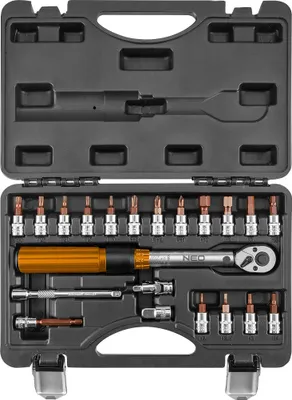 Produktbild von NEO TOOLS Zweirichtungs-Drehmomentschlüssel 5-25Nm, Satz 21 St, Drehmomentschlüssel 1/4"