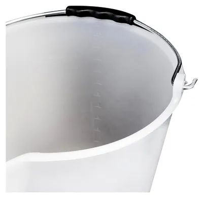 Produktbild von 2X Eimer mit Ausguss und Metall-Henkel - 17 Liter - weiß - LDPE-Kunststoff - Skala | lebensmittelgeeignet - Haushaltseimer Wassereimer Haushalt Küche Bad Camping