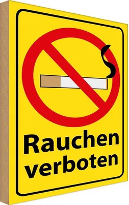 Produktbild von vianmo Holzschild 40x30 cm Rauchen Verbot Warnschild Hinweisschild