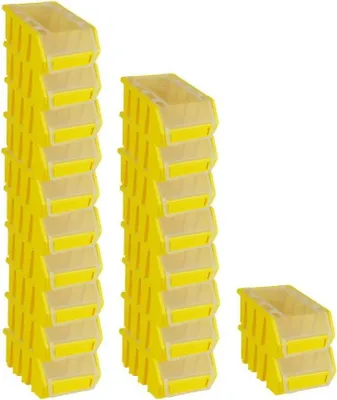 Produktbild von SuperSparSet 20x Sichtlagerbox 2 mit Deckel | HxBxT 7,5x11,6x16,1cm | Polypropylen | Gelb