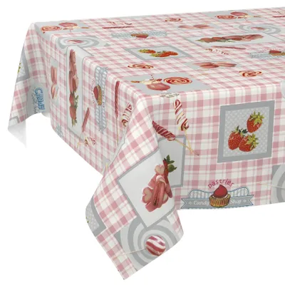 Tischdecke Candy Süßigkeiten Rot 100x140cm Schnittkante Wachstuch abwaschbar, Hauptbild