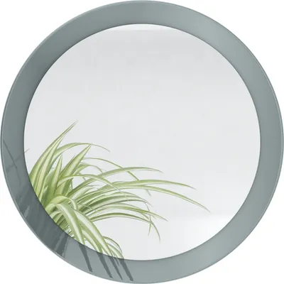 Produktbild von Vladon Spiegel Globe 50 cm,  Germany, dekorativer runder Wandspiegel für Flur und Wohnzimmer mit MDF-Rahmen in Grau Hochglanz