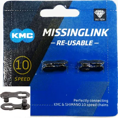 Zdjęcie produktu dla KMC MissingLink 10 DLC - ogniwo łańcucha 10-rzędowego, 5,88 mm, czarne