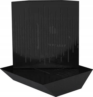 Produktbild von 2-Stück Eck-Akustik-Bassfalle für Aufnahmestudio |WAVE 50x50x10cm | Absorption und Diffusion | Farbe: Schwarz glänzender Kunststoff