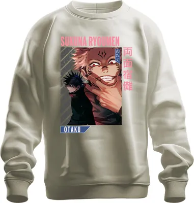 Produktbild von Sukuna Ryoumen Jujutsu Kaisen Dämon Rotaugen Otaku Anime Ästhetik Uni Sweatshirt Pullover, Natur, XL