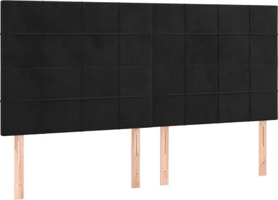 Produktbild von vidaXL Kopfteil Schwarz 200 x 5 x 118/128 cm Samt